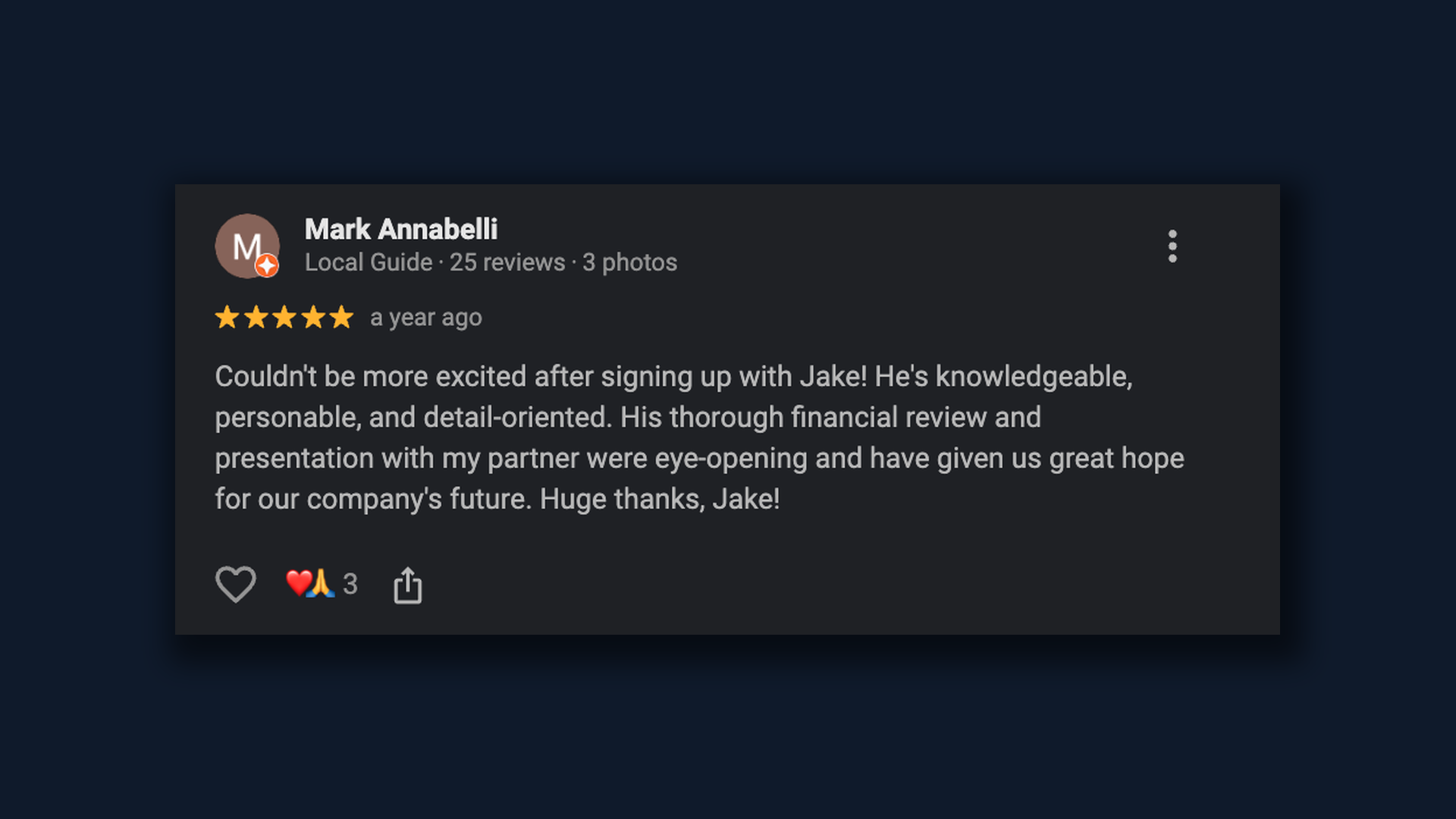 Mark Annabelli 5-star Google review